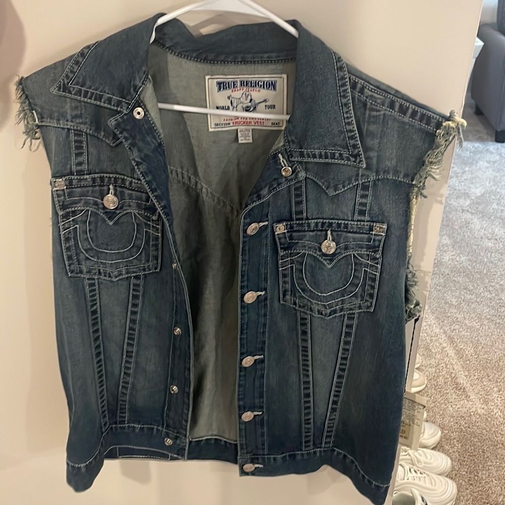 Brand new true religion trucker vest